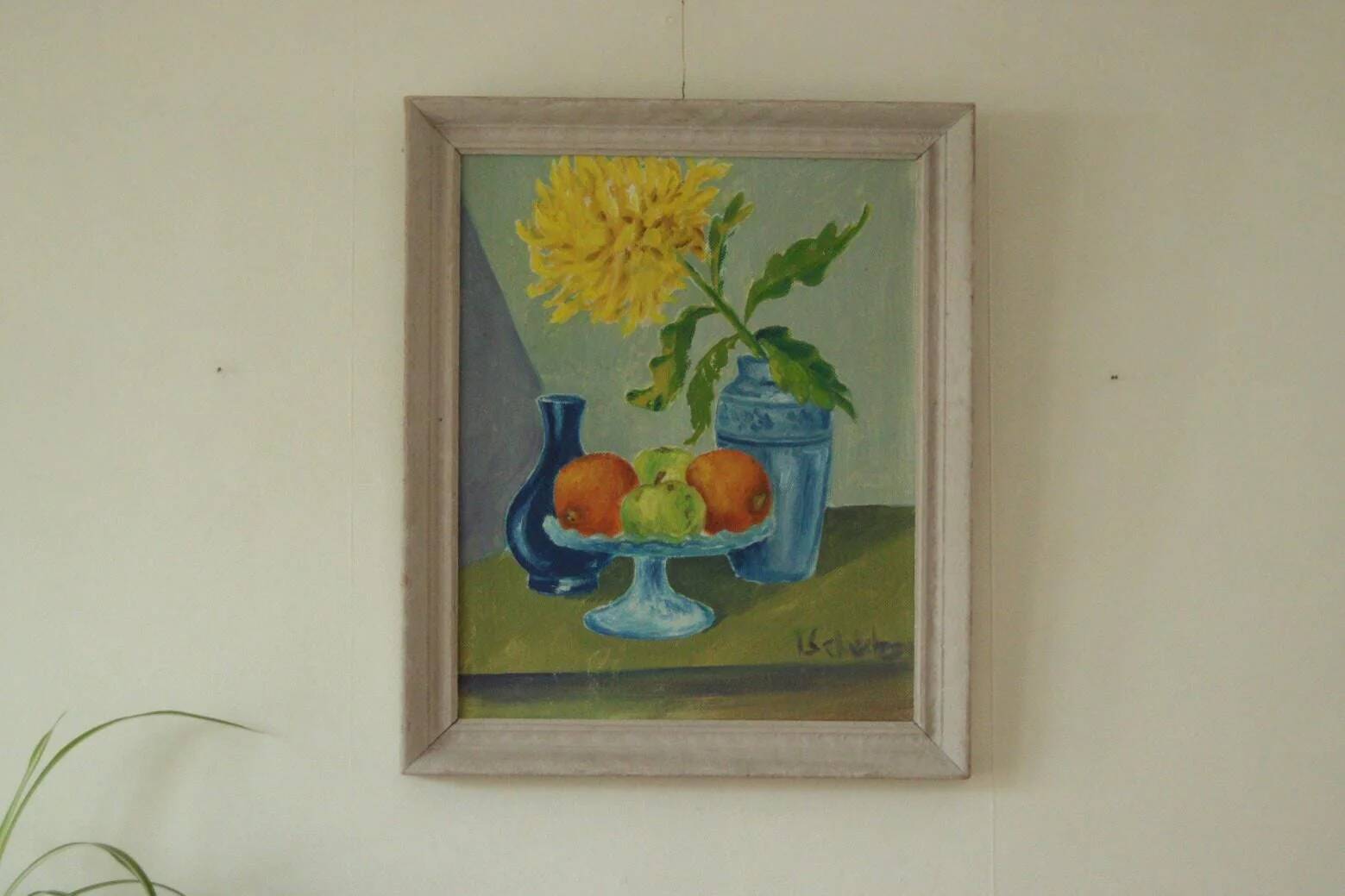 Still life: Fruits and yellow flower (attributed to Schultzer)