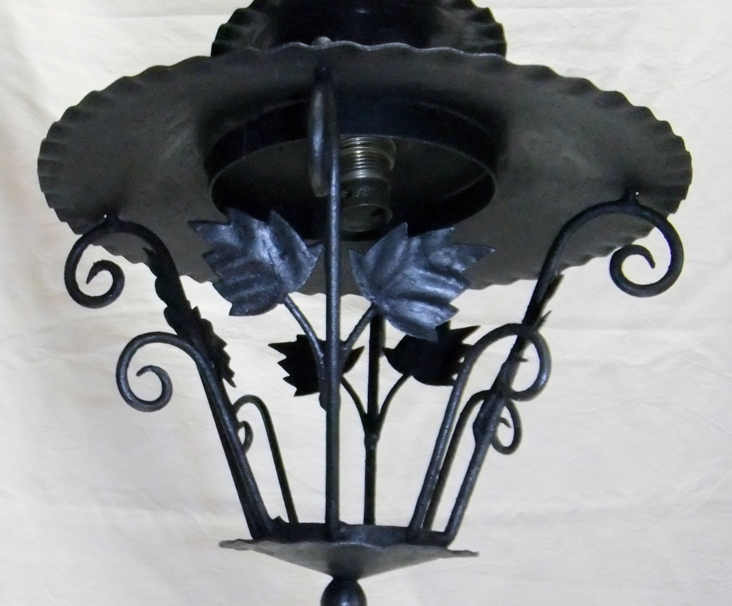 Vintage wrought iron pendant light