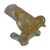 Clipboard Murano- small bird in blown glass with intercalary decoration of gold paillons.