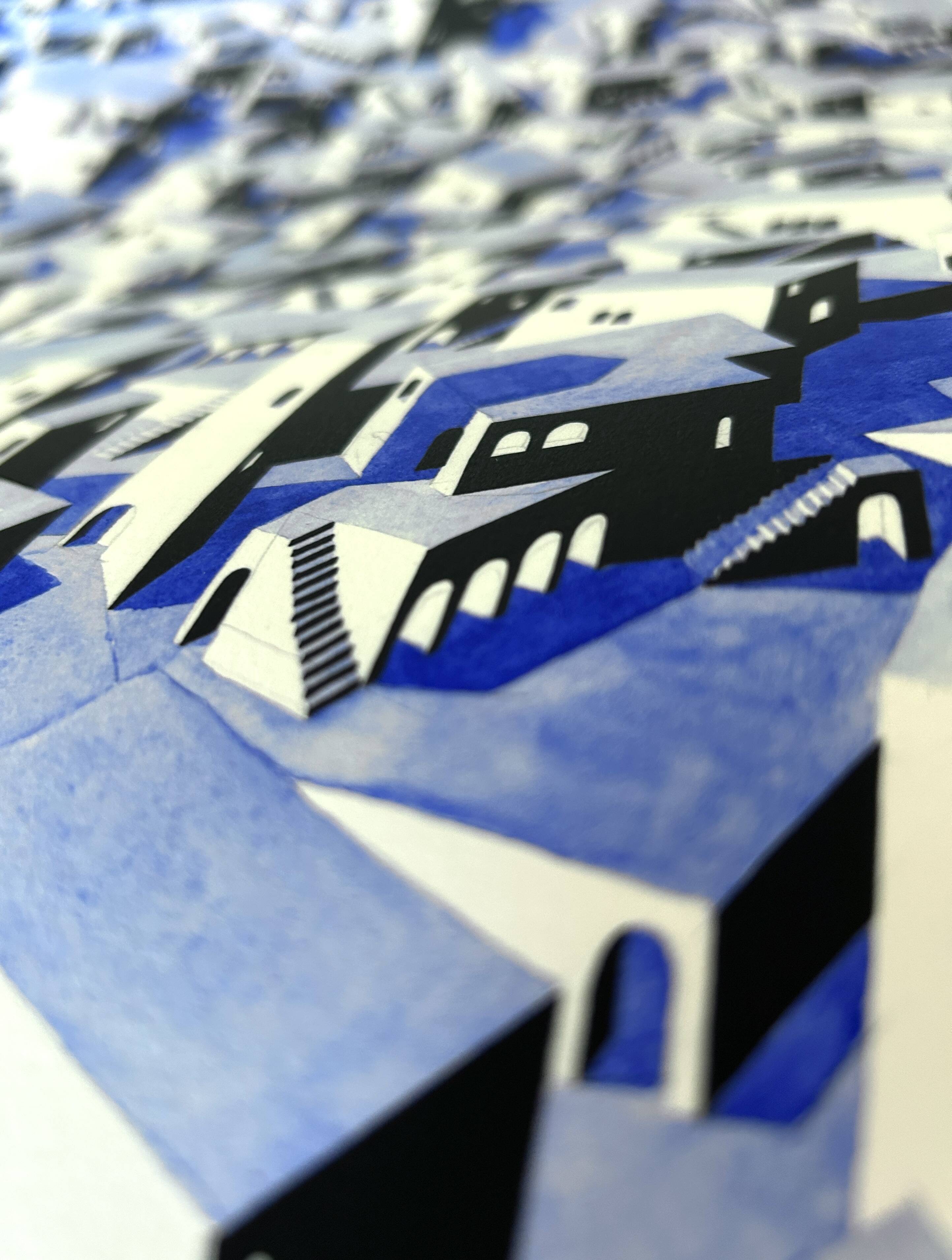 Art print, limited edition - Reproduction of a watercolor in Indian ink by the artist A. Alves