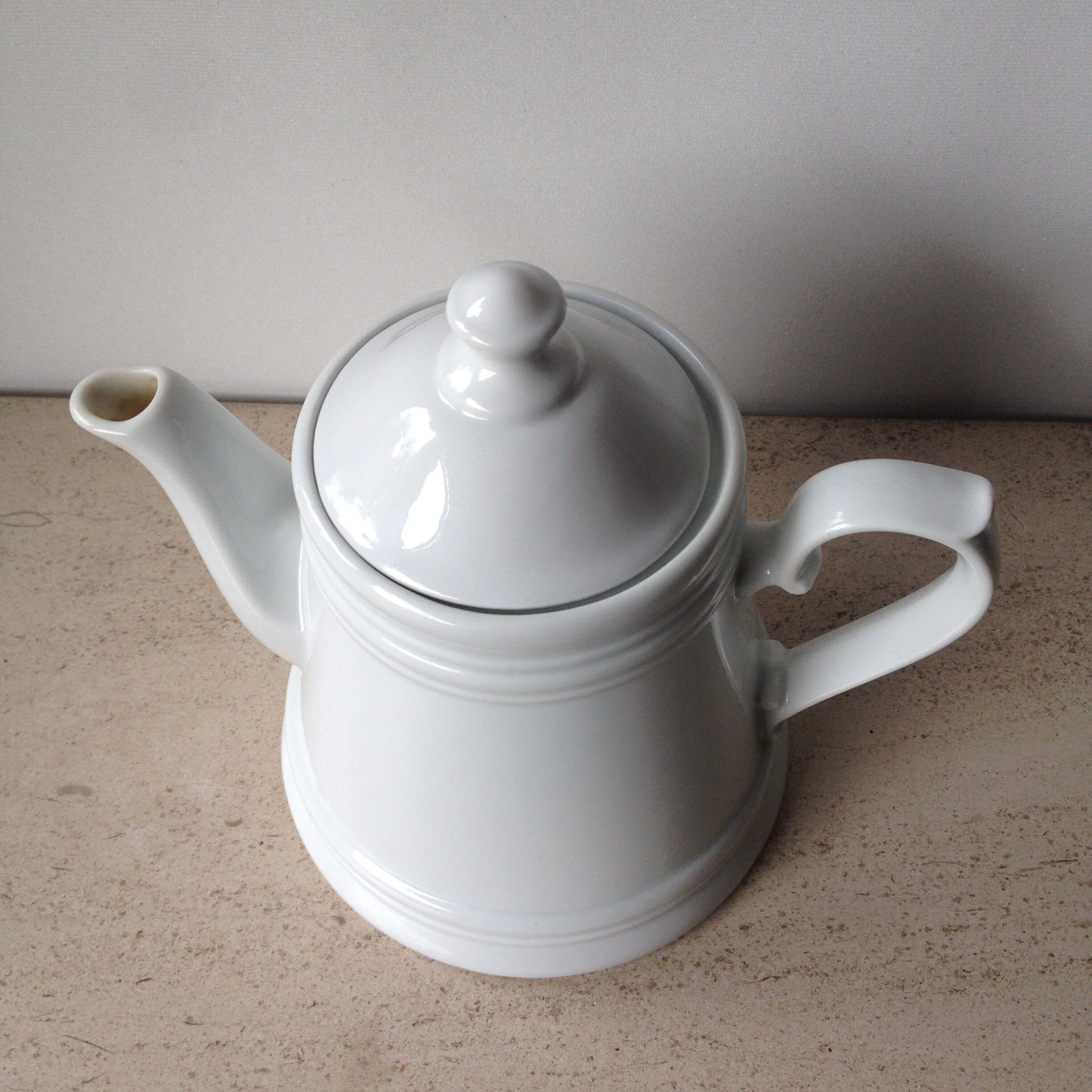 Teapot white earthenware -West Germany