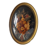Frame domed dried flowers