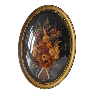 Frame domed dried flowers