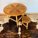 Table ronde rosace en rotin