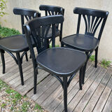 4 vintage black bistro chairs