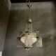 Antique italian liberty chandelier lamp, 1930s