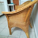Pair of two light rattan chairs