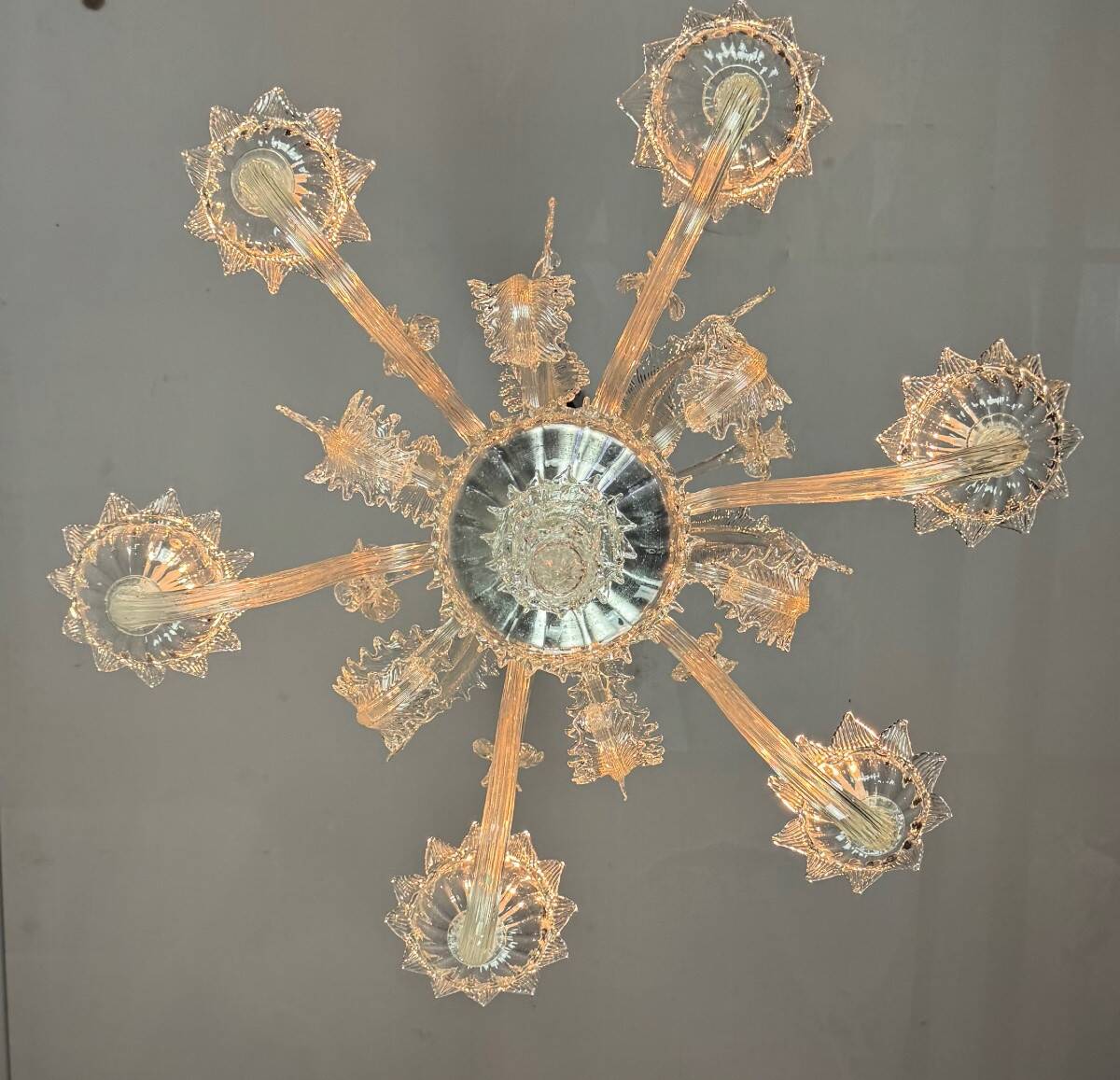 Venetian Murano glass chandelier, 6 light arms, circa 1930