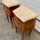 Pair of Louis XV style bedside tables with rosewood marquetry