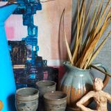Trois tasses de potier en grès émaillé vintages