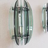 Pair of Veca Italy glass sconces