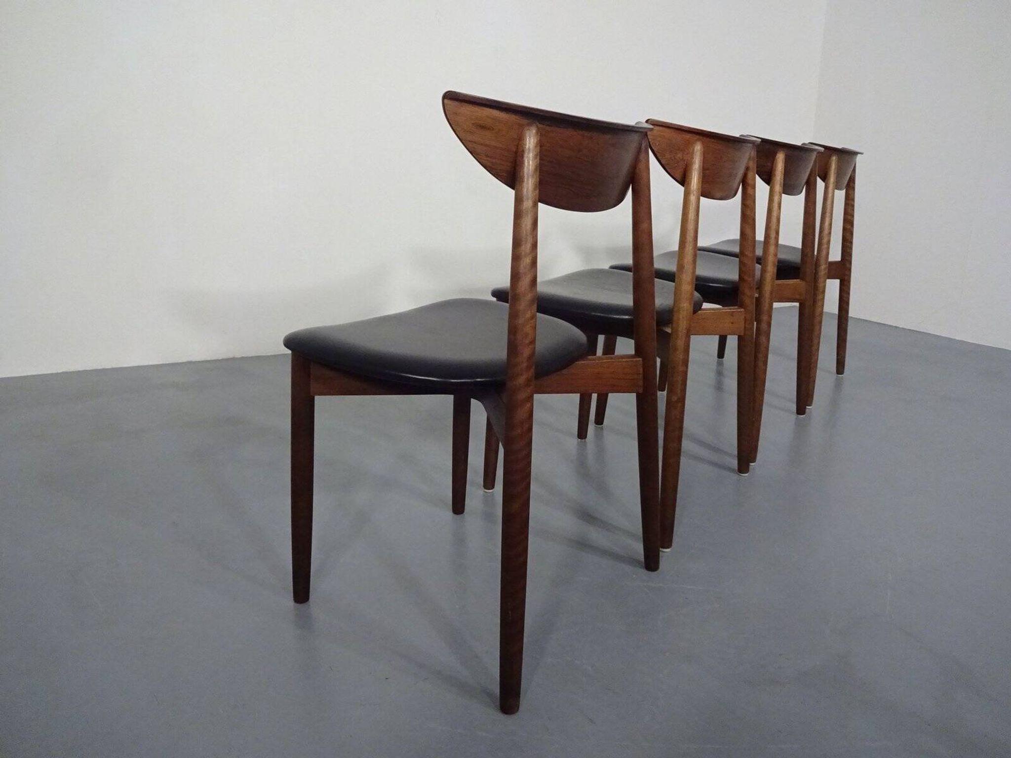 Rosewood dining chairs by Harry Østergaard for Randers Møbelfabrik, Denmark, 1960s, set of 4.