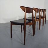 Rosewood dining chairs by Harry Østergaard for Randers Møbelfabrik, Denmark, 1960s, set of 4.