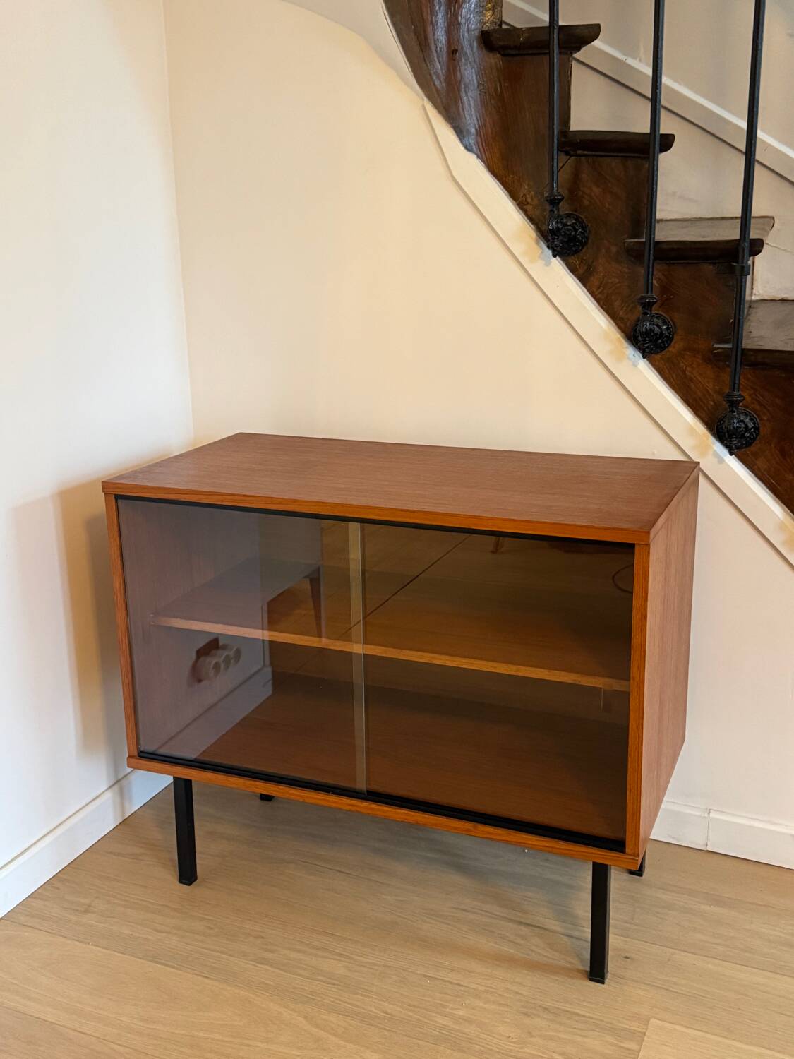 Low teak display cabinet