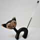 Blackened bronze brass cat wears zoomorphic pen Walter Bosse vintage
