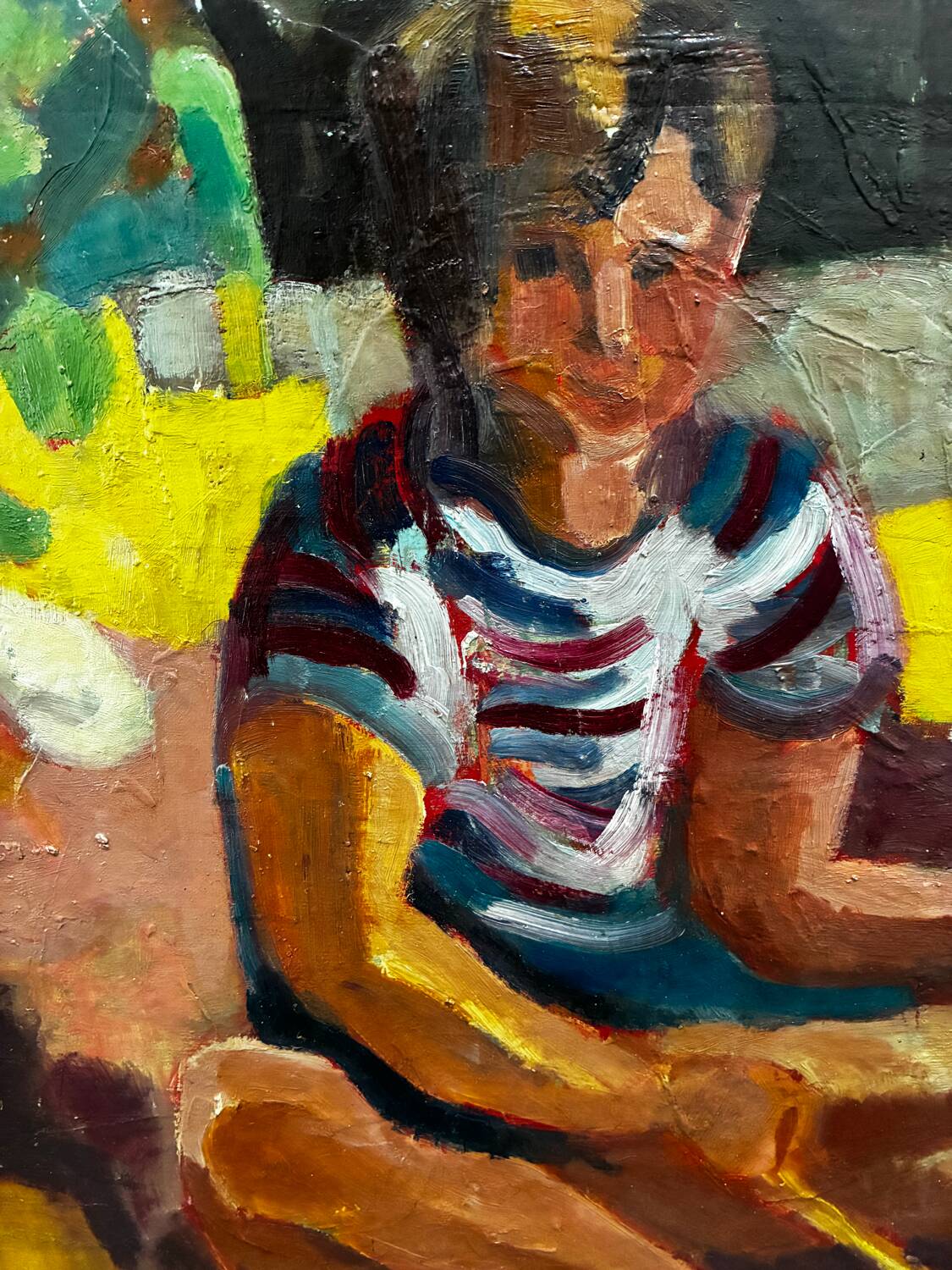 Painting of a child playing in summer, 20th century