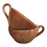 Pair of antique stoneware cups