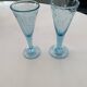 Pair of sky blue chalice or flute glasses