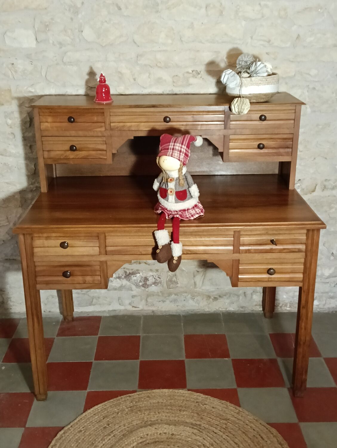 Solid walnut graduated desk