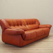 Canapé en cuir rouge, design italien, années 1970, fabricant : PelleRossi