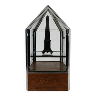 1980s Bijenkorf Arnhem display vitrine – architectural chrome showcase