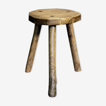 Tabouret tripode brutaliste année 50-60