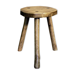 Tabouret tripode brutaliste année