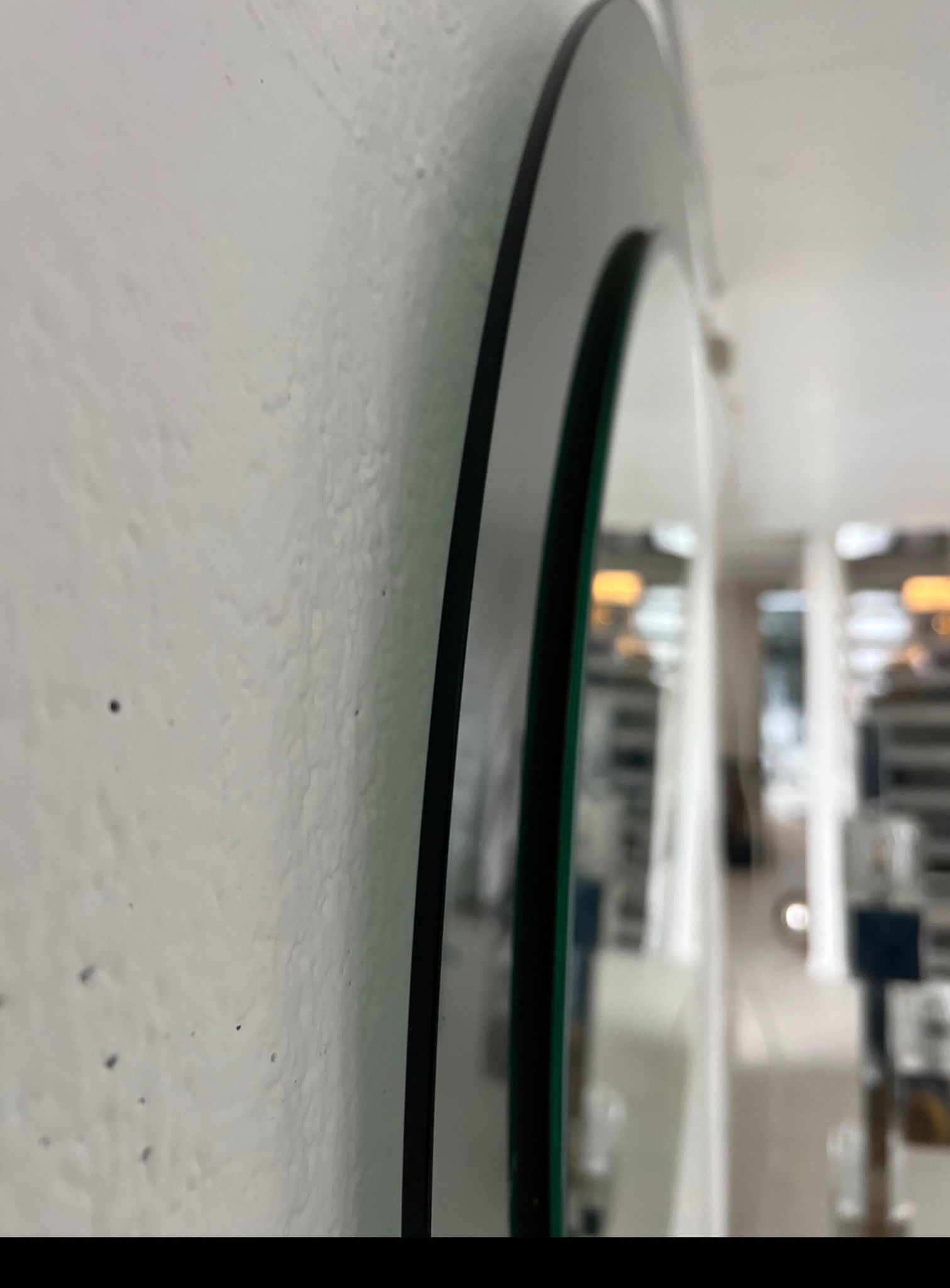 Decorative round wall mirror in smoked glass, Space Age Italian collectible