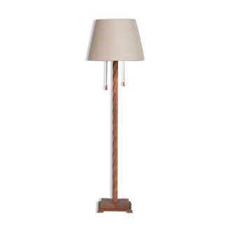 Turned Wooden Mid-Century French Floor Lamp