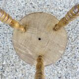 Old tripod stool in solid oak turned 1950 1960