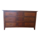 Commode longue–3 tiroirs -style colonial–Teinte acajou