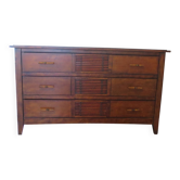 Long chest of drawers – 3 drawers – colonial style – Mahogany finish