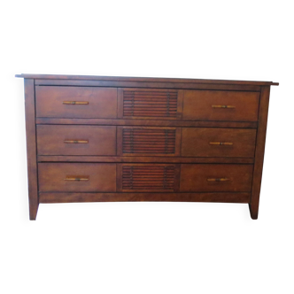 Long chest of drawers – 3 drawers – colonial style – Mahogany finish
