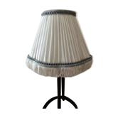 Retro lampshade with pleated effect and fringes