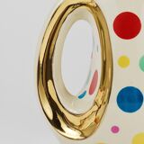 Boch Frères Pichet / Mid-Century Jug in Gold and Polka Dots, Belgium, 1950s