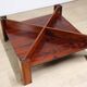 Table basse scandinave en palissandre et verre Mobelintarsia - 1960