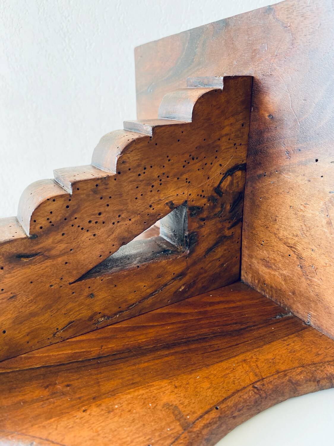 Antique wooden wall shelf