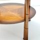 Table basse ronde en noyer massif et cristal, attribution à Paolo Buffa, Italie