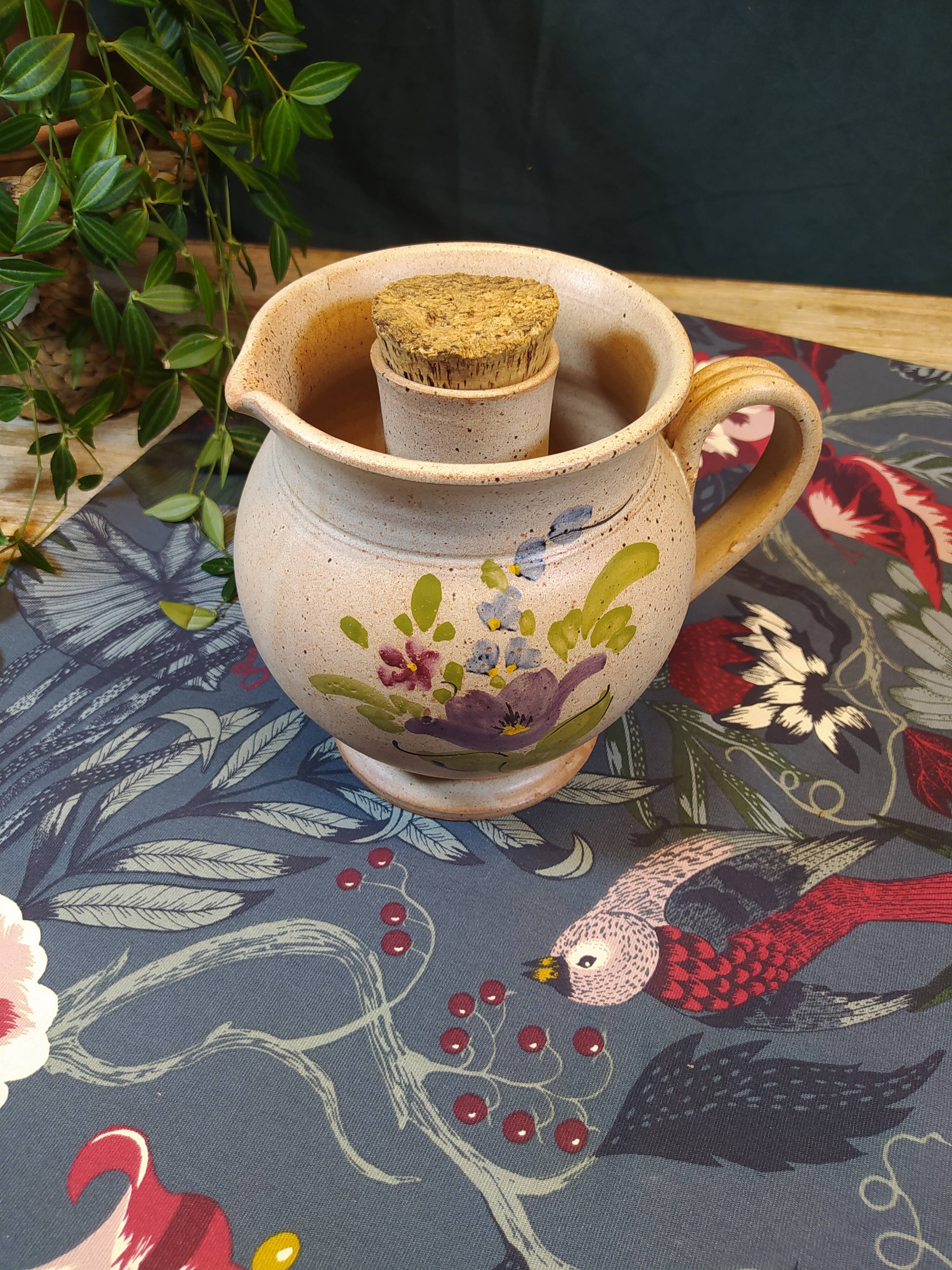 Vintage stoneware rosé pitcher