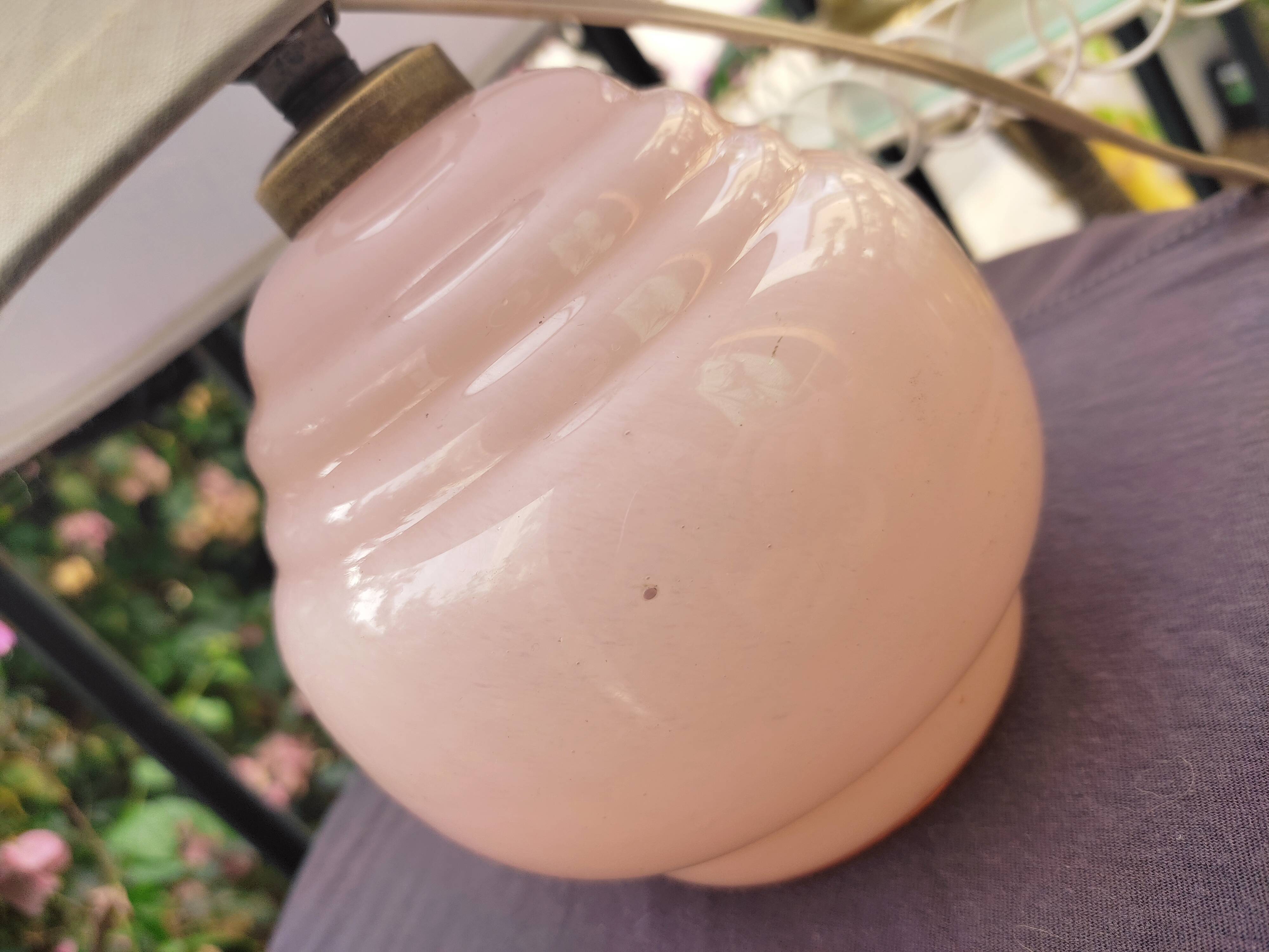 Art Deco pink glass lamp