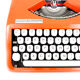 Machine à écrire hermes baby rouge corail cursive