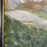 Tableau ancien , ferme dans le Cantal XX siècle