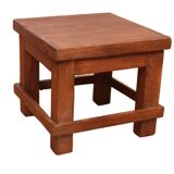 Table de chevet d’atelier en teck birman