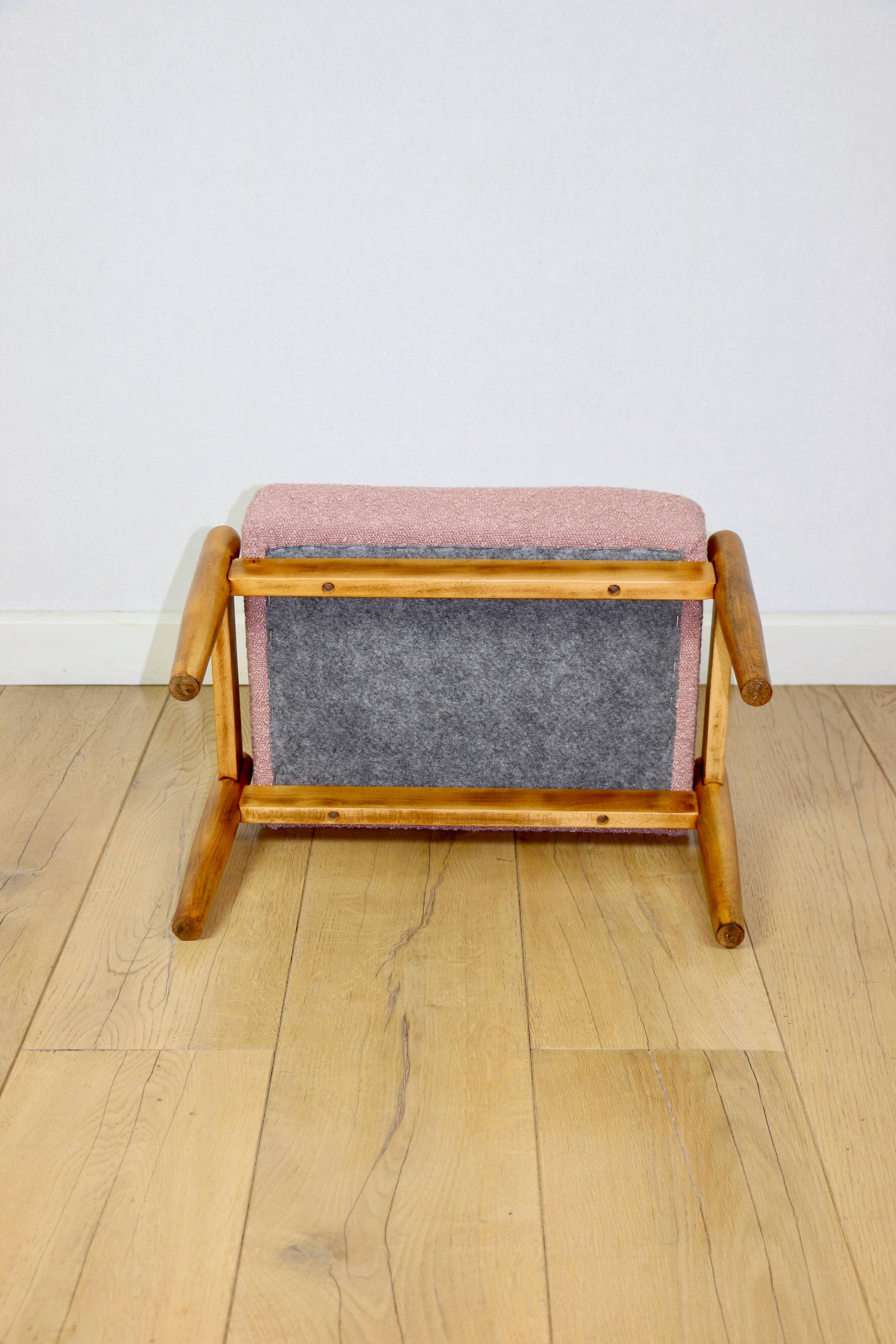 Edmund Homa stool pink boucle seat