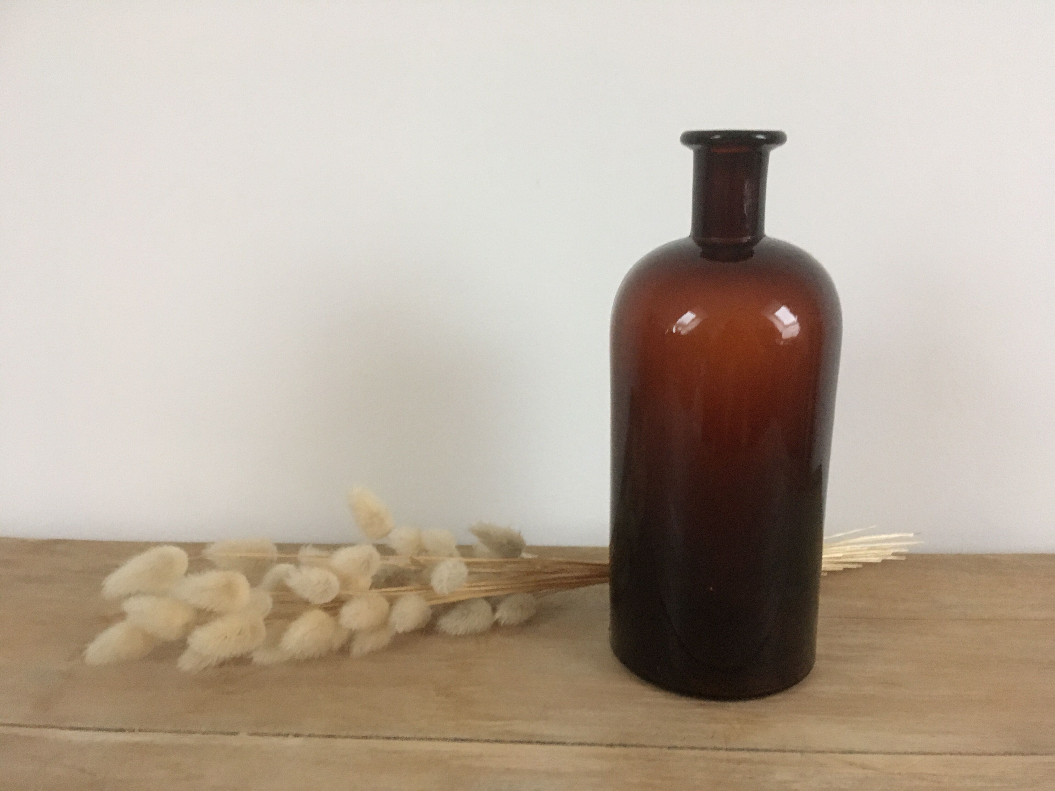 Amber glass apothecary bottle