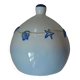 Ceramic salt pot and wooden spatula