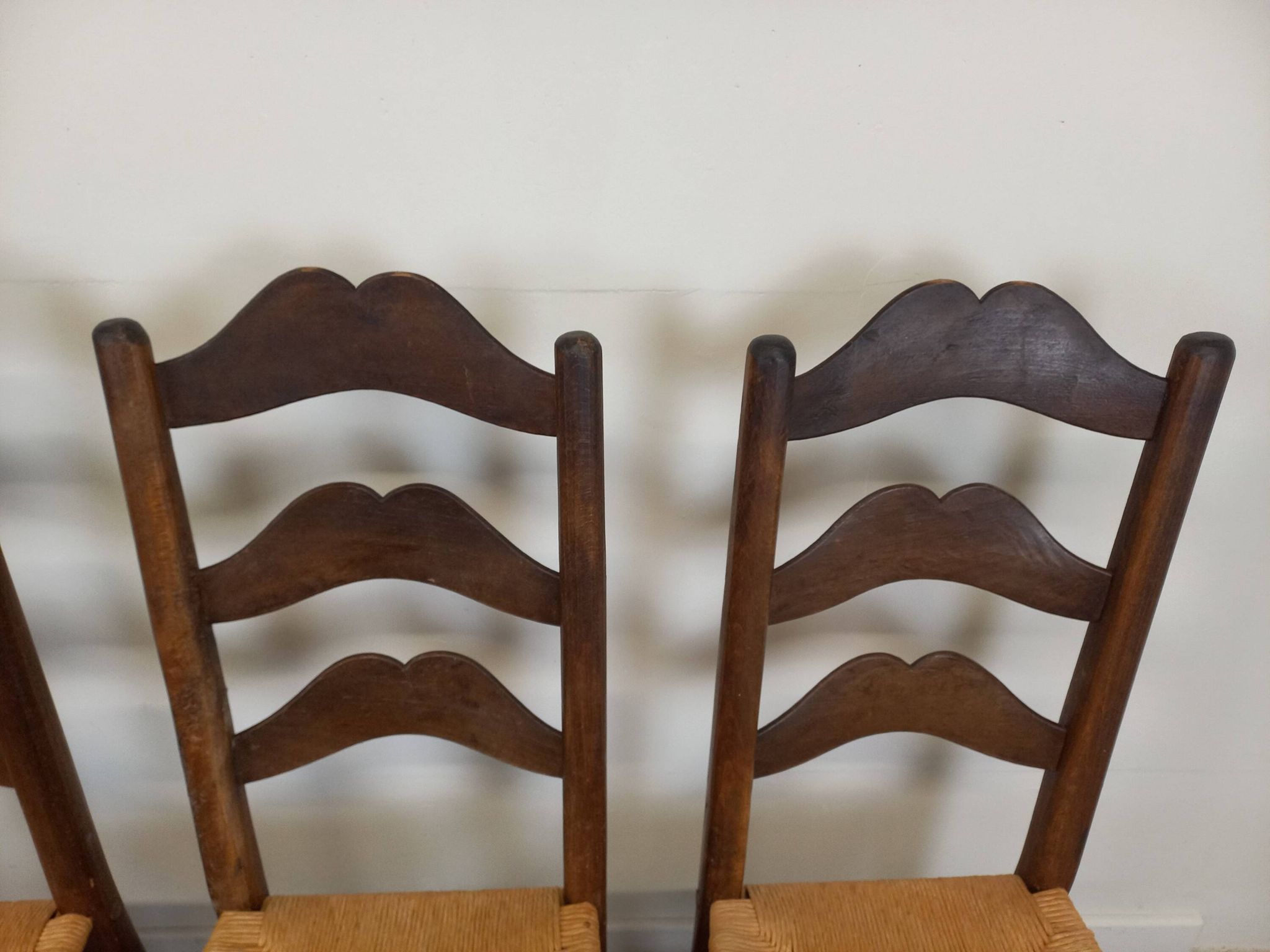 Straw brutalist chairs, set of 4