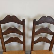 Straw brutalist chairs, set of 4