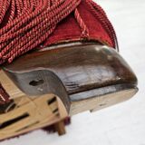 1960s, Danish relax armchair, original condition, red furniture velour.