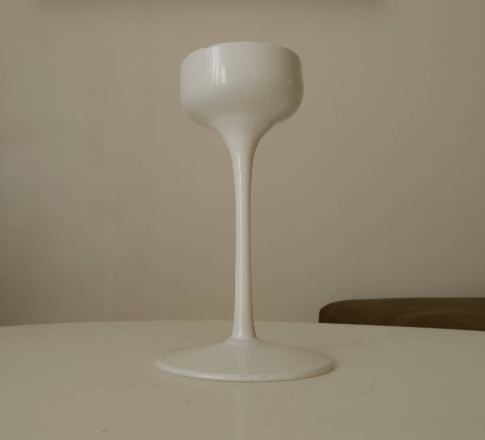 Vintage Scandinavian Ikea candlestick in Opaline.
